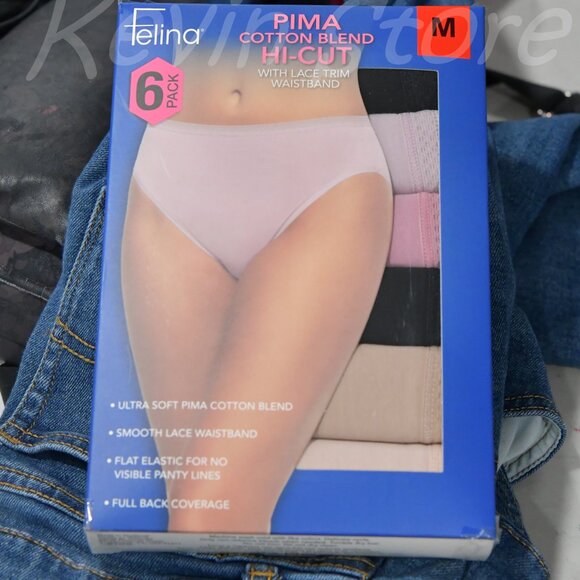 Felina   PIMA  WOMEN COTTON BLEND HI-CUT  6 PACK - Picture 1 of 3
